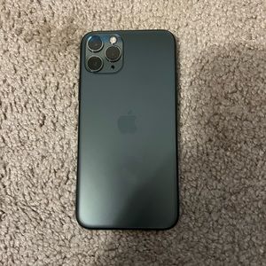 iPhone 11 Pro green -unlocked, no sim, no charger, no case - cracked screen